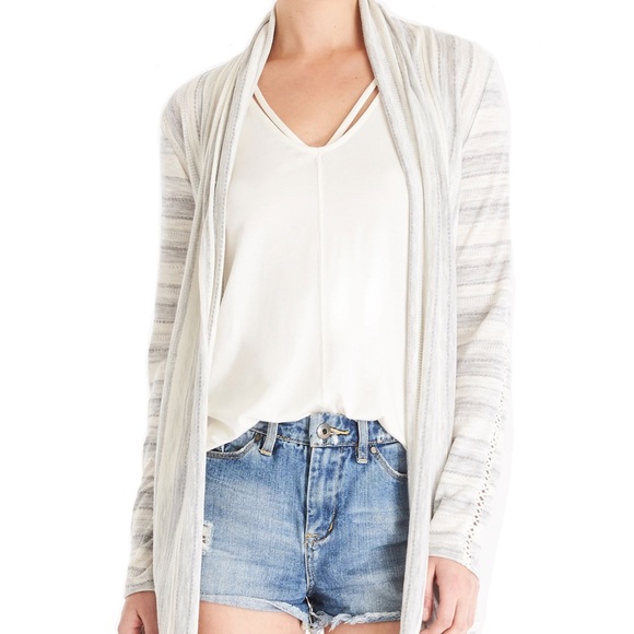 NWOT Lace Trim Waterfall Cardigan - Picture 4 of 9